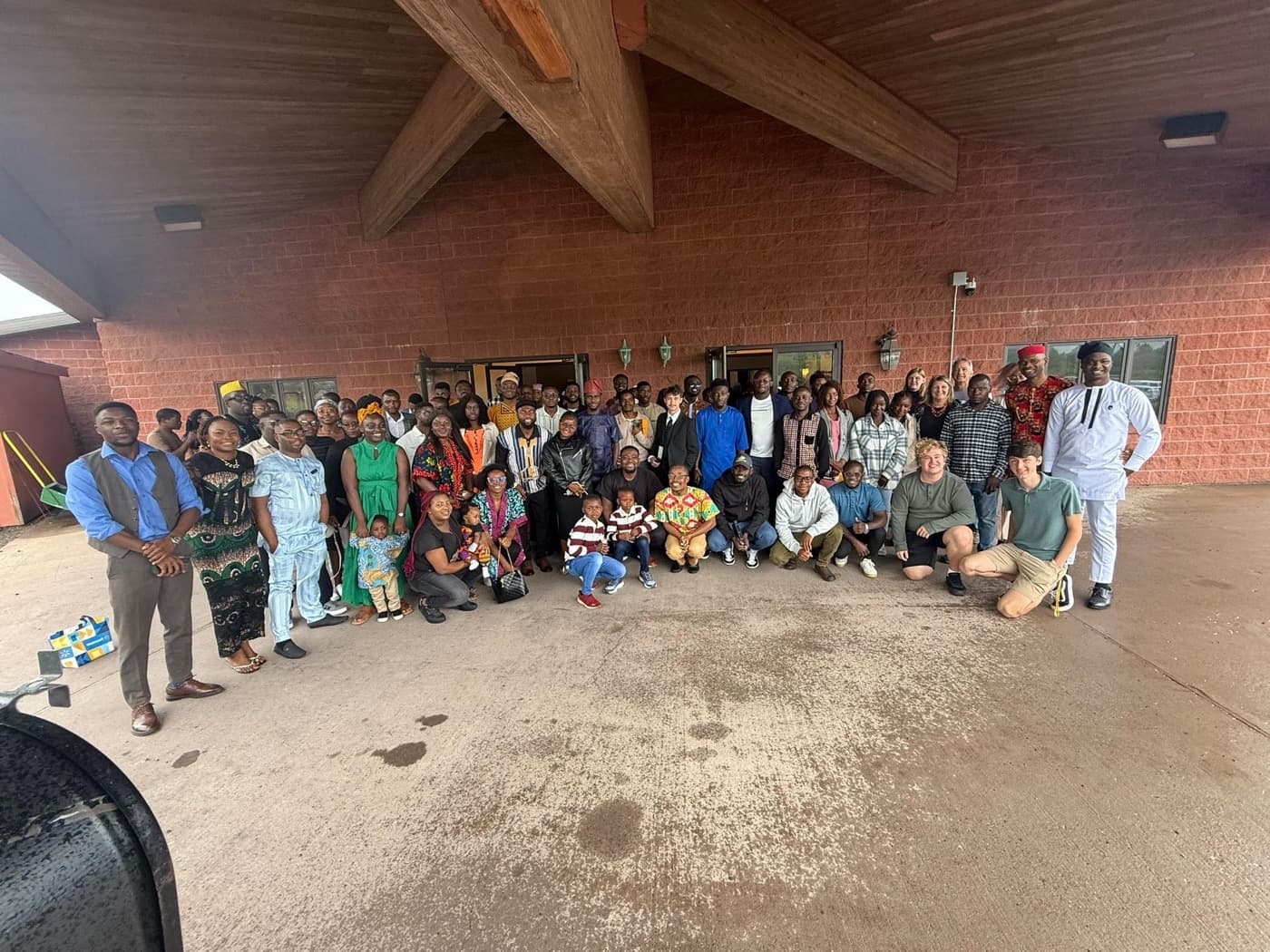 Group photo outside a church