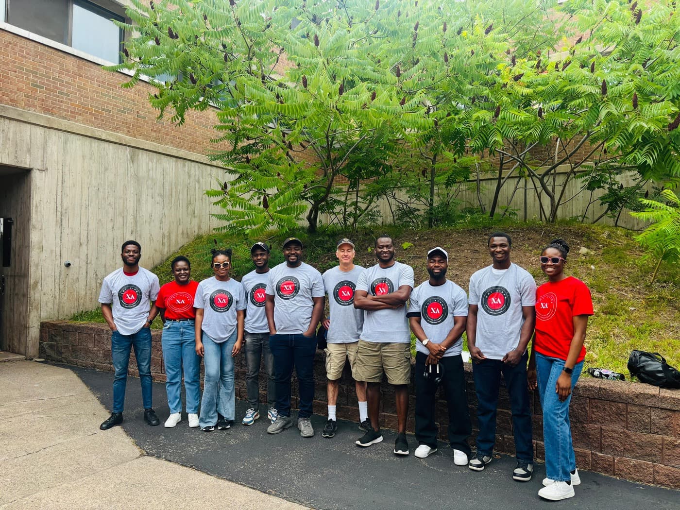 Group posing on move-in day