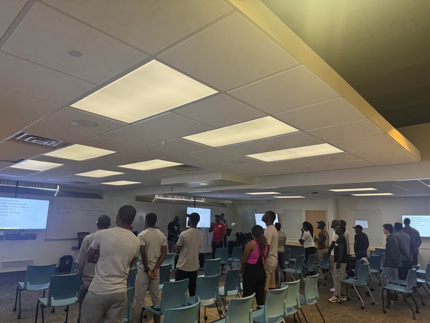 Students worshiping together